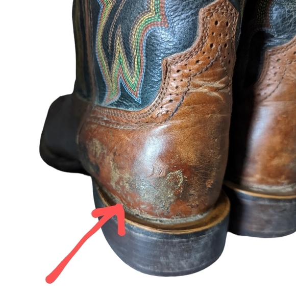 Twisted X Buckaroo Roper Style Two Tone Leather Cowboy Western Boots Size 9D - Picture 9 of 13